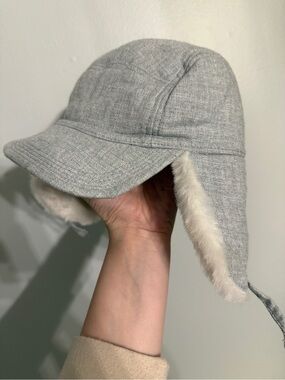 Baby GAP Heather Gray Toddler Faux-Fur Trapper Hat (6-12M)
